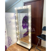 Гримерное зеркало с подсветкой на подставке 180х80 Дуб Сонома