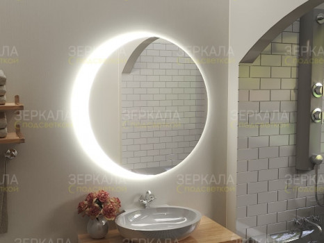Зеркало в ванную комнату с подсветкой светодиодной лентой Бавено