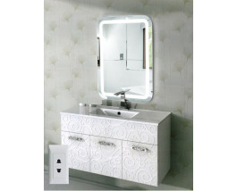 Зеркало с подсветкой и встроенной розеткой для ванной комнаты Эстер